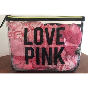 🆕PINK Victoria’s Secret Striped Beach Bikini Bag